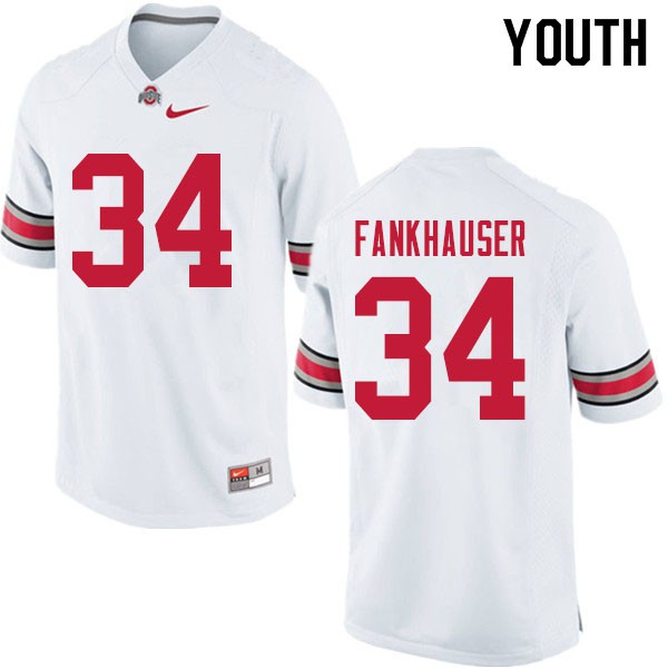 Ohio State Buckeyes #34 Owen Fankhauser Youth Official Jersey White OSU65141